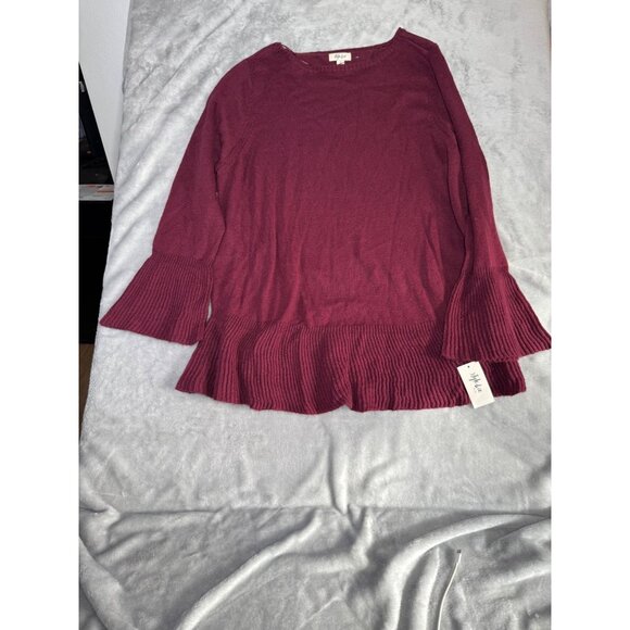 Style & Co Womens Plus Size 2X Ribbed Hem Knit Burgundy Sweater - Picture 10 of 16